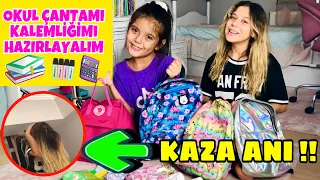 OKULA DÖNÜŞ KARDEŞİMİN OKUL ÇANTASI VE KALEMLİĞİNİ HAZIRLIYORUM. Okul Çantamda Ne Var? KAZA YAŞANDI!