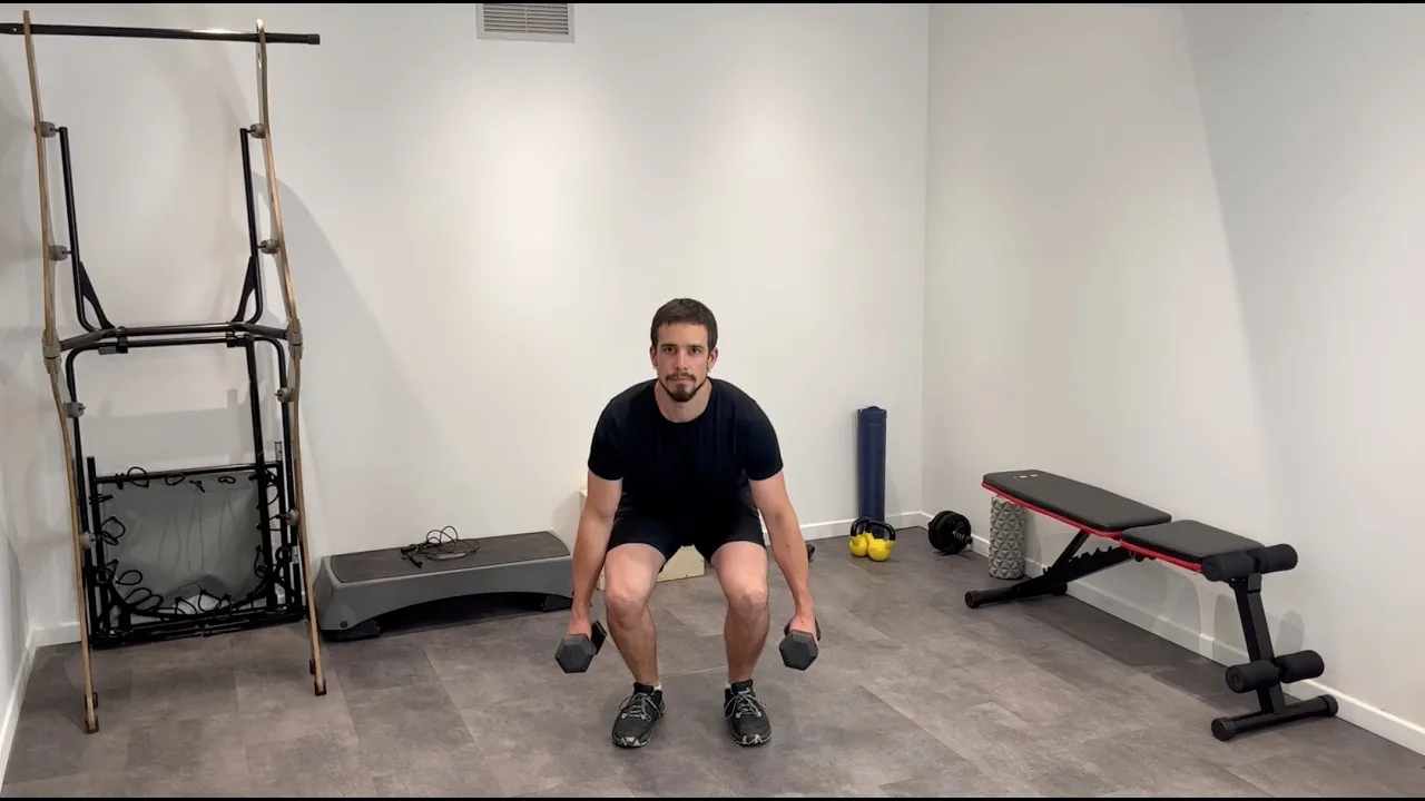 Image Squat sauté avec haltères