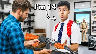 Buying illegal items as FAKE School Student!