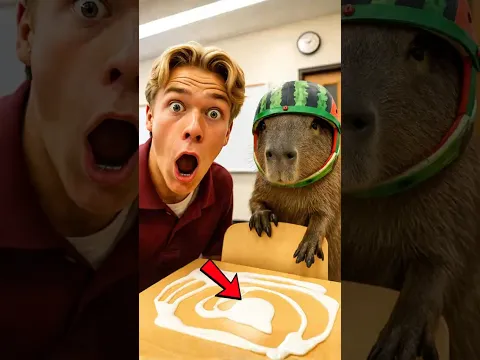 He Tried to Glue Cappy’s Chair… But Goes Wrong! 😳🐾 #capybara