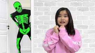 skeleton fell from above Prank video KOYA and NEMI part2