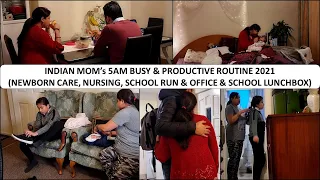 5am Morning Routine with Newborn, School Going Kid & Office Going Husband | Indian Mom Busy Routine