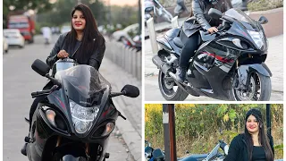Hayabusa girl 👧most viral videos 🏍️🖤 || public reaction 😒||#bikelove #hayabusa #youtube