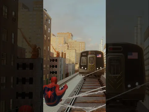 سبايدر مان يوقف القطار زي الفلم ! #SpiderMan