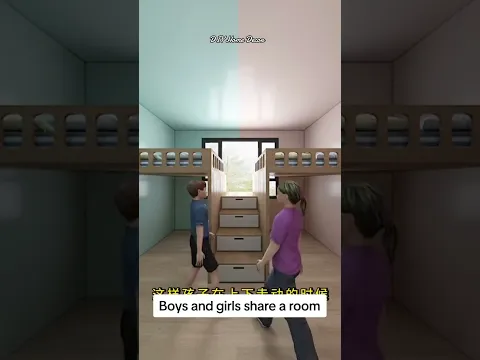 Boys and girls share a room