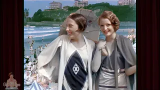 A Day at the Beach 1928 - Biarritz France 1920s Enhanced [60 fps 4k]