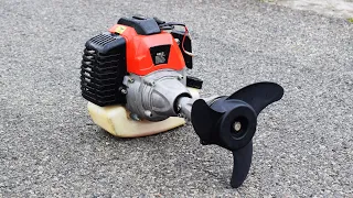 Trimmer Boat Motor - Homemade