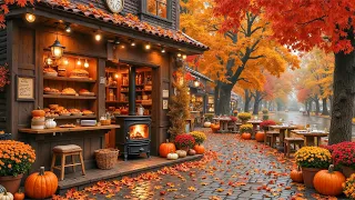 Warm Autumn Morning & Smooth Jazz Instrumental Music at Coffee Shop Ambience for Studying, Work