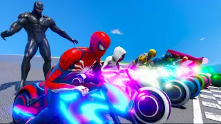 CARROS, CAMINHÕES, MOTOS com HOMEM ARANHA e HERÓIS! Desafio Carros na X Rampa - GTA 5