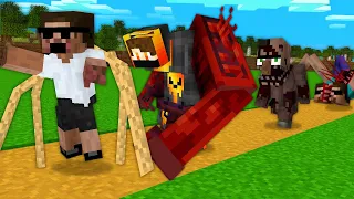 I Living SCARY YOUTUBERS Life For 24 Hours In Minecraft!