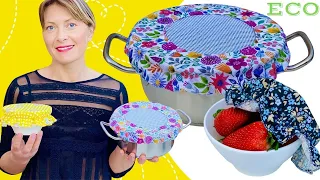 Como Hacer 3 Tapas Ecológicas Para Cualquier Tipos de Recipientes / Tutorial de Costura