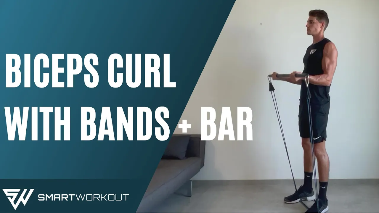 Image Curl bicipiti con bande elastiche