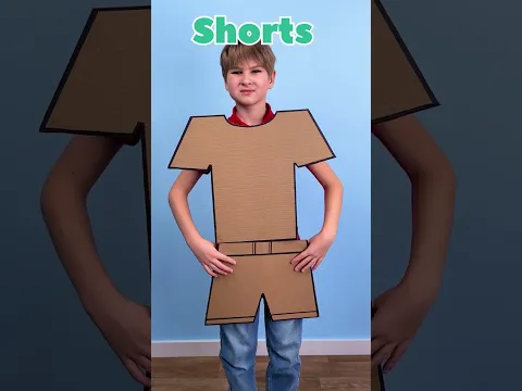 Cardboard Clothes 👕📦 Kids Learning Dress-Up #shorts #fun