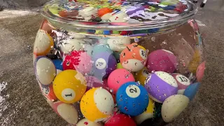 Transparent fishbowl + colorful wooden marble run rain gutter course healing ASMR