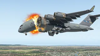 Military Aircraft C-17 Got Hit Mid-Air | X-Plane 11