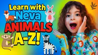 A to Z Animals for Kids | Learn Animal Names & Sounds with Neva & Mommy 🐾🔤