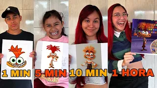 BATALHA DE DESENHOS! 1 MINUTO, 5 MINUTOS, 10 MINUTOS OU 1 HORA😱TEMA: DIVERTIDAMENTE 2