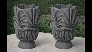 Simple Cement Pot at home Using Cloth/Diy/Cement Craft Ideas