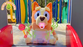Baby BINGO Stinky Nappy at the Playground | Pretend Play with Bluey Toys