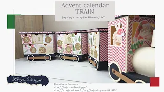 Calendrier de l'avent Train , fichiers de découpes sihouette /svg  uniquement