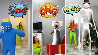 Blue, Siren Head Frosty, Granny and angry monsters vs Super Mama | Best compilation shorts