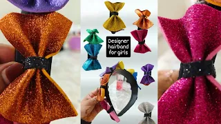 Easy and colourfull hair band diy for girls#diy #craft #hairbandcraftidea #viralshot #trending
