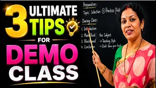 "3 Powerful Demo Class Tips"  - Useful For Teachers/ Lecturers/ Professors