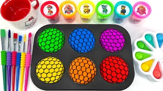 Satisfying Video l How To Make Rainbow Mixing Lollipop Candy Stars FROM 6 Color Slime Cutting ASMR