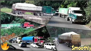 Jamaican experience truckers crossing flat  bridge with tractor  trailers #flatbridge