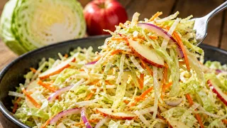 Cabbage Salad for Weight Loss | Healthy Apple Carrot Salad (No Mayo)