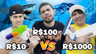 ARM4 DE ÁGUA DE R$10 vs R$100 e R$1000