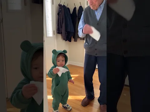 Look How This Baby Copies Grandpa's Sneeze Routine! 👴🤧 #Grandpa