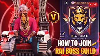 HOW TO JOIN REGION TOP 2 GUILD RAI BOSS || BEST V-BADGE GUILD FOR FREE FIRE PLAYERS @RAIBOSS_OFFICIAL