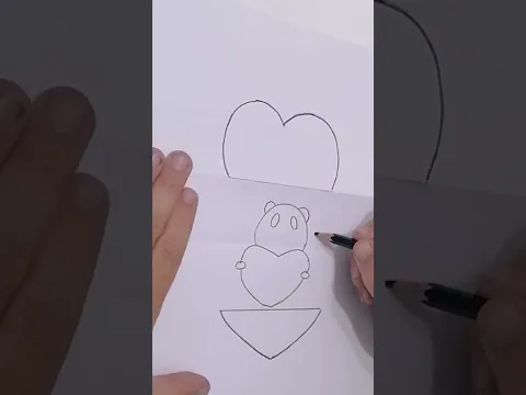 Wait the End || Panda hidding in the Heart #drawing #shortvideo #youtubeshorts #ideas