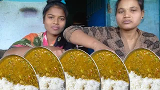 Eating dinner me and my sister uniq rice eating | eating show | eating challenge