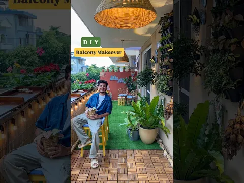 DIY Balcony Makeover 🪴👨‍🌾 #diyprojects #homeinterior #ytshortsindia