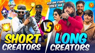Shorts Creators Vs Long Creators 😱 || Shorts Creators Panel User है 😭 - Free Fire Max