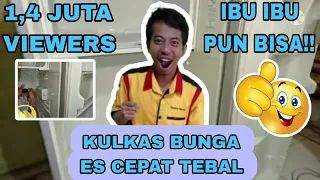 ibu-ibu pun bisa.... Kulkas bunga es cepat tebal