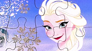 Solving Disney "Frozen" Puzzle / Beautiful Picture with Elsa, Anna, Olaf and Kristoff
