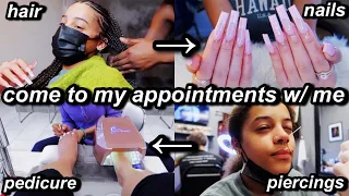 vlog: come to my appts with me! hair, nails, piercings, pedicure etc | Azlia Williams