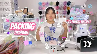 PACKING VLOG LEVIA SCRUNCHIE 30 PEMBELI PERTAMA TER-CEPAT!  🥺💗 (real time packing order + asmr )