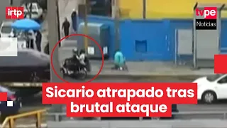 Cámaras graban ataque a colectivero en San Borja y sicario de 19 años es capturado tras persecución