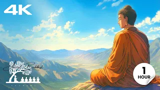 Relaxing Buddha on Mountain ⛰️ Calm Piano & Harp Music • 1 Hour Meditation