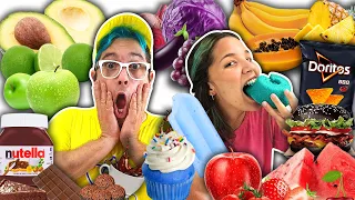 24 HORAS COMENDO COMIDAS DE UMA COR!!! MARATONA RONI FICHER!!!