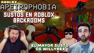 😂 Recopilacion de sustos de VEGETTA y WILLYREX en ROBLOX BACKROOMS Apeirophobia 😂 | Apeirophobia