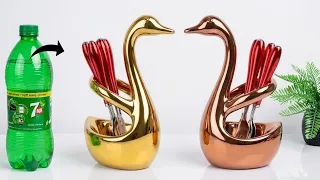 Swan shape spoon holder Showpiece making at home || Gift item showpiece making