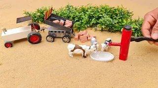 DIY how to make cow shed | house of animals | horse house – cow shed | mini hand pump |tractor video