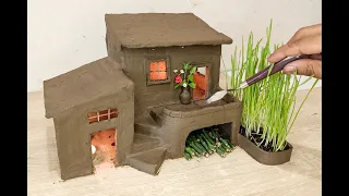🤯Amazing Technique Build Miniature Clay House | How To Make Mini Clay House