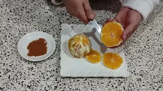 يا رجال ضعو القرفة فوق البرتقال و هذا ماسيحصل لكم في الليل