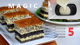 Čarobni kolač s makom recept iz jedne smjese 5 slojeva